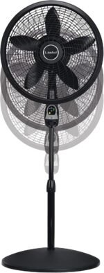 Lasko Oscillating Cyclone Pedestal Fan, Adjustable Height, Timer, Remote Control, 3 Speeds, for Bedroom, Living Room, Home Office, 18", Black, 1843 - Image 6