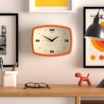 JONES CLOCKS® Movie Wall Clock | Rectangular Retro Clock | 10 inch | Orange | Cool mid-Century Designer Look for Kitchen, Living Room or Office - Image 4