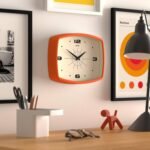 JONES CLOCKS® Movie Wall Clock | Rectangular Retro Clock | 10 inch | Orange | Cool mid-Century Designer Look for Kitchen, Living Room or Office - Image 6