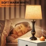 Seealle Upgraded Touch Lamps for Night Stands Set of 2 - Bedside Lamps with USB C+A, 3 Way Dimmable for Bedroom Living Room End Tables Office - Image 7