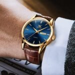 OLEVS Amazon Watches,Brown Leather Watch for Men,Men Day Date Watch,Men's Luminous Watch,Dress Watch for Men,Rose Gold Watch for Men,Men's Fashion Quartz Watch,Waterproof Brown Man Watches - Image 8