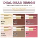 6 Colors Cream Contour Stick Makeup Kit, Shades with Highlighter Stick, Blush Stick and Double-End Bronzer Stick for Sculpt the Cheeks, Waterproof,Dewy & Matte Finish for Beginners (6 COLORS SET A) - Image 3