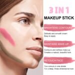 6 Colors Cream Contour Stick Makeup Kit, Shades with Highlighter Stick, Blush Stick and Double-End Bronzer Stick for Sculpt the Cheeks, Waterproof,Dewy & Matte Finish for Beginners (6 COLORS SET A) - Image 6