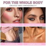 6 Colors Cream Contour Stick Makeup Kit, Shades with Highlighter Stick, Blush Stick and Double-End Bronzer Stick for Sculpt the Cheeks, Waterproof,Dewy & Matte Finish for Beginners (6 COLORS SET A) - Image 7