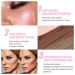 6 Colors Cream Contour Stick Makeup Kit, Shades with Highlighter Stick, Blush Stick and Double-End Bronzer Stick for Sculpt the Cheeks, Waterproof,Dewy & Matte Finish for Beginners (6 COLORS SET A) - Image 9