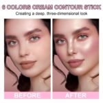 6 Colors Cream Contour Stick Makeup Kit, Shades with Highlighter Stick, Blush Stick and Double-End Bronzer Stick for Sculpt the Cheeks, Waterproof,Dewy & Matte Finish for Beginners (6 COLORS SET A) - Image 10