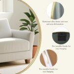 DUMOS Gold Circle Mirror for Wall 24.02 inch, Bathroom Round Mirror for Over Sink, Bathroom, Entryway, Bedroom, Vanity - Image 3