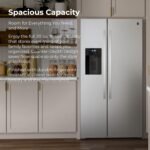 Kenmore 36" Side-by-Side Refrigerator with Freezer - Accela Chill, Water & Ice Dispenser, Adjustable Glass Shelves, ENERGY STAR Certified, 20 cu. ft. Capacity - Fingerprint Resistant Stainless Steel - Image 4