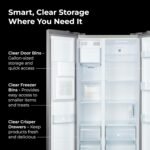 Kenmore 36" Side-by-Side Refrigerator with Freezer - Accela Chill, Water & Ice Dispenser, Adjustable Glass Shelves, ENERGY STAR Certified, 20 cu. ft. Capacity - Fingerprint Resistant Stainless Steel - Image 6