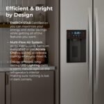 Kenmore 36" Side-by-Side Refrigerator with Freezer - Accela Chill, Water & Ice Dispenser, Adjustable Glass Shelves, ENERGY STAR Certified, 20 cu. ft. Capacity - Fingerprint Resistant Stainless Steel - Image 7