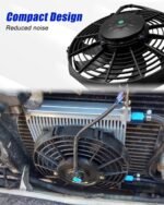 12 Volt 10″ Low Profile Puller Fan with Curved Blades Replace 30100435, 802cfm Radiator Cooling Fan - Image 4
