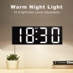 JALL 12'' Large Digital Wall Clock, Big LED Number Dispaly, RGB Colors, DST, Night Light for Classroom Living Room Bedroom Mounted Birthday Xmas Gift for Senior, Mem Womem (Black, 12 inches) - Image 4