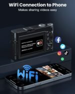 4K Digital Camera for Photography, WiFi 64MP 180° Flip Screen 3" Autofocus Vlogging Camera for YouTube, 16X Zoom Compact Point and Shoot Cameras for Beginner with 32GB Card, 2 Batteries - Image 4