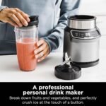 Ninja | Blender | Nutri Pro | Single Serve | For Smoothies, Salsa, Shakes and Frozen Drinks | Includes 2 Smoothie Cups & Lids | Crushes Ice, Fruit & Veggies |Silver | BN401 - Image 5