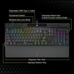 CORSAIR K70 RGB PRO Mechanical Wired Gaming Keyboard – Cherry MX Red Linear Switches, SOCD, PBT Double-Shot Keycaps, 8000Hz Hyper-Polling, NKRO, Anti-Ghosting, Tournament Switch, QWERTY NA – Black - Image 7