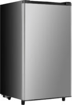 Sweetcrispy 3.2 Cu.Ft Mini Fridge with Freezer Small Refrigerator Single Door Adjustable Thermostat Energy-efficient Low Noise, Compact Fridge for Bedroom, Office, Dorm (Silver Door) - Image 3