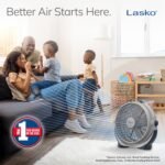 Lasko Wind Machine Fan, Air Circulator Fan with 3 Speeds, 20" Model 3300, Gray - Image 3