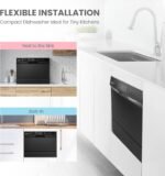 COMFEE’ Countertop Dishwasher, Energy Star Portable Dishwasher, 6 Place Settings & 8 Washing Programs, Speed, Baby-Care, ECO& Glass, Dish Washer for Dorm, RV& Apartment, Black - Image 4