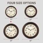 HYLANDA Wall Clock, 9 Inch Silent Non Ticking Classic Battery Operated Clocks, Decorative for Living Room, Bedrooms, Bathroom, Kitchen Office (Bronze) - Image 3