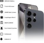 Unlocked Phone S24 Ultra Android Phone 8-core 8GB+256GB Cell Phone 7 inch HD Screen Mobile Phone 108MP+48MP Camera 6800 mAh Battery 5G Dual SIM (Titanium Black) - Image 3