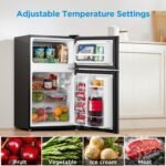 Midea WHD-113FB1 Double Door Mini Fridge with Freezer for Bedroom Office or Dorm with Adjustable Remove Glass Shelves Compact Refrigerator, 3.1 cu ft, Black - Image 4