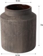 Rustic Vases for Home Decor. Ceramic Vase for Dining Table Decor. Terracotta Decorative Vase 6.1IN. ZSHLXM - Image 3