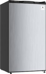 ARCTIC CHEF Mini Refrigerator, Compact Freezer Compartment, Adjustable Thermostat Control, Reversible Door, Ideal Fridge for Dorm, Office, Apartment, Platinum Stainless, 3.2 Cubic Feet - Image 3