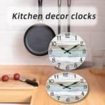 CHYLIN Wall Clock, Silent Non Ticking Battery Operated, Rustic Coastal Country Clock Decorative for Bathroom Kitchen Bedroom 8 - Image 3