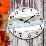 CHYLIN Wall Clock, Silent Non Ticking Battery Operated, Rustic Coastal Country Clock Decorative for Bathroom Kitchen Bedroom 8 - Image 5
