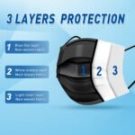 100 Pack Medical Grade Black Disposable Face Masks-Protective 3 Ply Face Mask for Adults, Comfortable,Soft, Breathable - Image 3