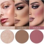 FOCALLURE Blush and Highlighter Palette,3 in 1 Contour Palette,Cruelty-Free Matte Bronzer Powder,Shimmer Illuminator Highlighters for a Glowing Look,#10 - Image 3