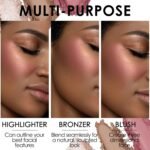 FOCALLURE Blush and Highlighter Palette,3 in 1 Contour Palette,Cruelty-Free Matte Bronzer Powder,Shimmer Illuminator Highlighters for a Glowing Look,#10 - Image 5