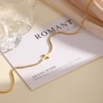 Cross Necklace for Women 14K Gold Silver Plated Dainty Small Cross Pendant Choker Simple Trendy Cute Cross Charm Chain Necklace Easter Basket Stuffers Baptism Religious Faith Jewelry Gift - Image 7