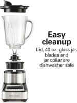 Hamilton Beach Wave Crusher Blender For Smoothies With 40 Oz Glass Jar and 14 Functions, Ice Sabre Blades & 700 Watts for Consistently Smooth Results, Black + Stainless Steel (54221) - Image 5