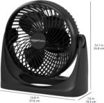 Amazon Basics Air Circulator Fan, Desk Fan for Bedroom, Home and Office, With 90-Degree Tilt Head, 3 Speed Settings, Lightweight (4.2 LBS), 70 Watts, Black, 14.8"Wx7.6"Dx14.1"H - Image 4