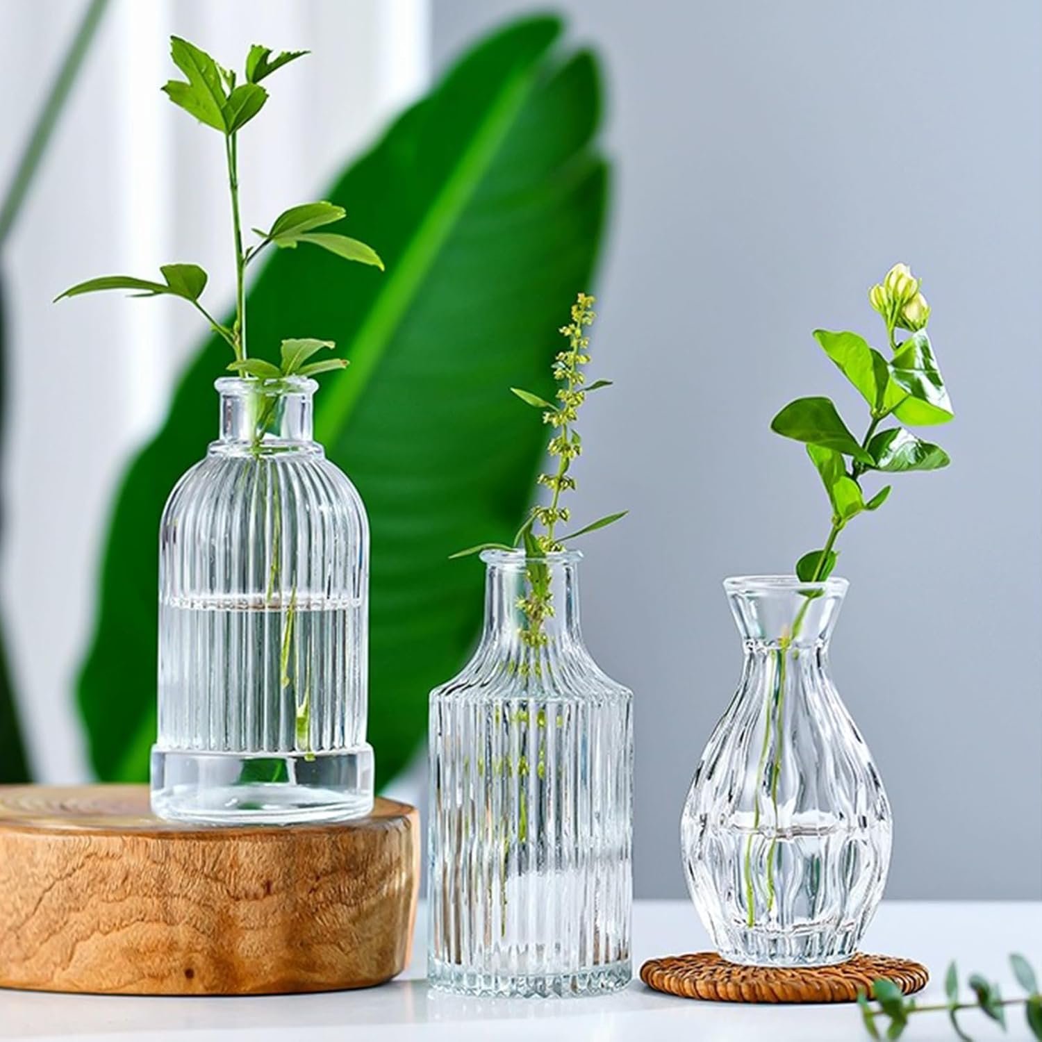 Brajttt Set of 32 Bud Vases for Flowers, Small Vintage Glass Bottles for Rustic Wedding Centerpieces and Home Decor - Image 6