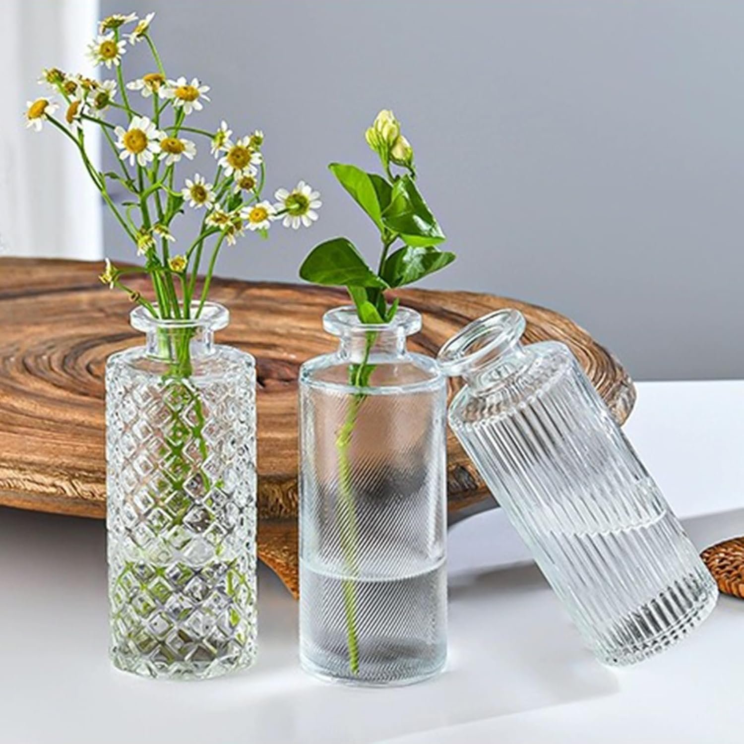 Brajttt Set of 32 Bud Vases for Flowers, Small Vintage Glass Bottles for Rustic Wedding Centerpieces and Home Decor - Image 7
