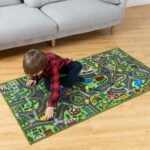 JOYIN Kids Play Rugs - 12 Pull-Back Vehicle Set - Durable Carpet Playmat Rug - City Pretending Play - Toddler Car Track Rug - Image 9