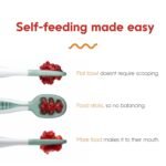 NumNum Baby Spoons Set, Baby Essentials Pre-Spoon GOOtensils for 6+ Months, First Stage Self-Feeding Spoons for Baby Led Weaning (BLW), Silicone Toddler Utensils, BPA-Free, 6 Pack Rainbow - Image 4