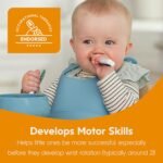 NumNum Baby Spoons Set, Baby Essentials Pre-Spoon GOOtensils for 6+ Months, First Stage Self-Feeding Spoons for Baby Led Weaning (BLW), Silicone Toddler Utensils, BPA-Free, 6 Pack Rainbow - Image 5