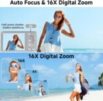 Digital Camera, FHD 4K 44MP Digital Camera, 16X Digital Zoom, Digital Point and Shoot Camera with 3-LED Fill Lights, 64GB SD Card, Compact Camera for Kids Teen Boys Girls, Sliver - Image 6