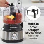 Hamilton Beach Food Processor & Vegetable Chopper for Slicing, Shredding, Mincing, and Puree, 10 Cups + Easy Clean Bowl Scraper, Black and Stainless Steel (70730) - Image 3