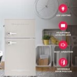 Frigidaire EFR840-Cream EFR840 Retro Mini Fridge with Freezer & Side Bottle Opener-Small 2 Door Refrigerator for Office Bar or College Dorm Room-3.1 Cu Ft (Cream) - Image 5