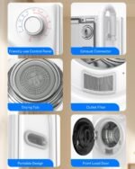 TABU Washer and Dryer Combo Set,Compact 18LBS Full-Automatic Washing Machine with 10 Washing Programs & Compact 2.6 Cu.Ft Dryer with Stainless Steel Inner Tub, White - Image 7