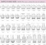 36Pcs Bud Vases Set Small Vintage Glass Bottles Clear Bud Vases in Bulk Multiple Shape Cute Glass Vases for Rustic Wedding Centerpieces Table Decorations and Home Decor(Clear) - Image 3