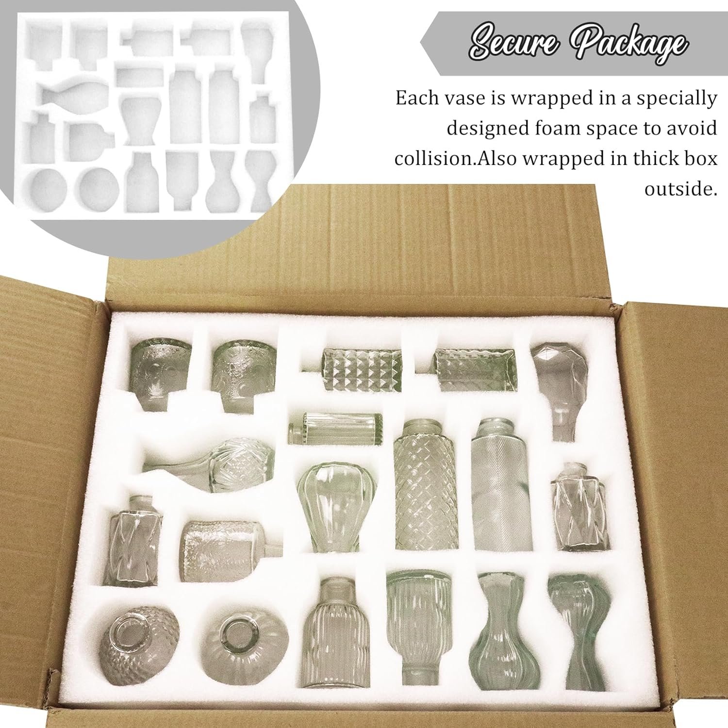 36Pcs Bud Vases Set Small Vintage Glass Bottles Clear Bud Vases in Bulk Multiple Shape Cute Glass Vases for Rustic Wedding Centerpieces Table Decorations and Home Decor(Clear) - Image 8