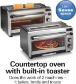 Hamilton Beach 2-in-1 Countertop Toaster Oven and Long Slot 2 Slice Toaster, 60 Minute Timer and Automatic Shut Off, Shade Selector, Stainless Steel (31156) - Image 3