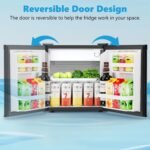 1.6 Cu.ft Mini Fridge with Freezer, Compact Single Reversible Door Refrigerator, Adjustable Thermostat, Ultra Quiet, Energy Efficient for Office, Dorm, Bedroom, Apartment -Black - Image 5
