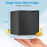 1.6 Cu.ft Mini Fridge with Freezer, Compact Single Reversible Door Refrigerator, Adjustable Thermostat, Ultra Quiet, Energy Efficient for Office, Dorm, Bedroom, Apartment -Black - Image 6