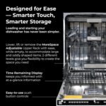 Kenmore 24" Built-In Dishwasher - Quiet Tub with TurboDry, Leak, & SmartWash Soil Detection - 15 Place Settings - 49 DBA - ENERGY STAR Certified - Fingerprint Resistant Stainless Steel - Image 6